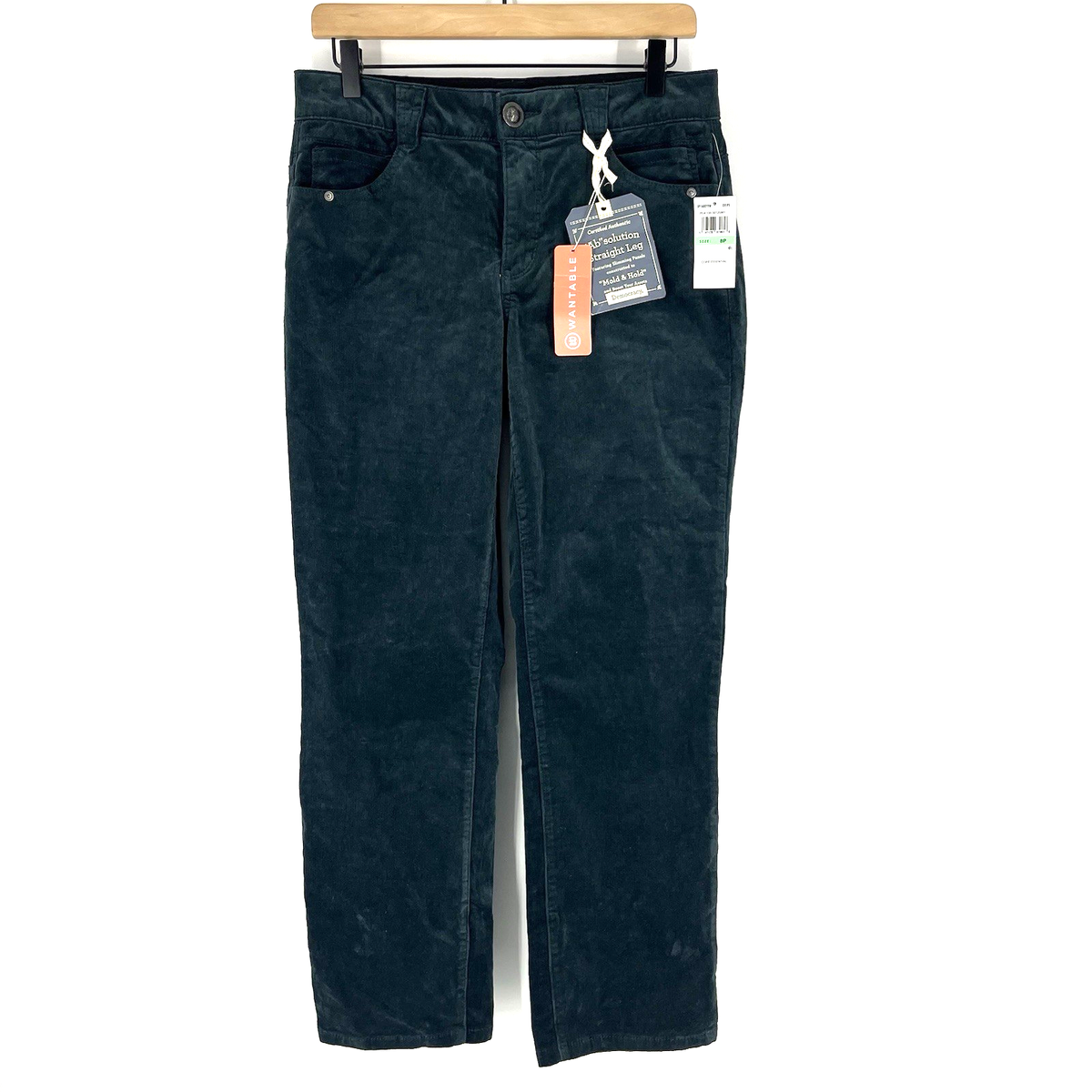 Democracy Ab Solution Corduroy Pants Size Petite Deep Pine Green