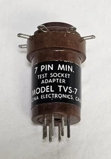 Vintage Pomona  7 Pin Bakelite Vacuum Tube Socket Saver Adapter Tested TVS-7