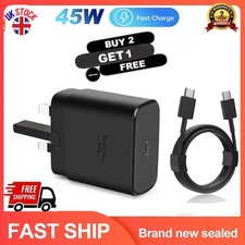 45W Super Fast Charger Adapter & Cable For Samsung Galaxy S25 S24+ S23 S22 Ultra