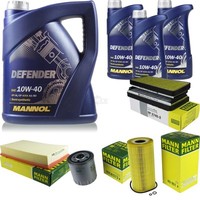 MANN-FILTER Inspektionspaket Mannol 8L Defender 10W-40 FüR Mercedes E-Klasse