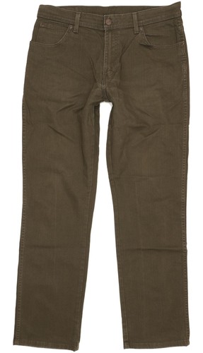 Wrangler robuste Qualität Herren grün Straight Stretch Jeans W34 L31 (104998)
