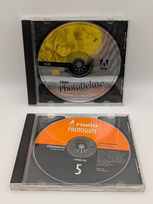 Adobe PhotoDeluxe Roxio PhotoSuite 5 Vintage Photo Editing Software CD Lot