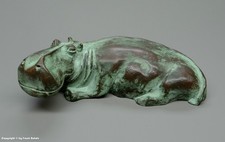 Bronze Skulptur - FLUSSPFERD...NILPFERD - monogr.: HK (Hans Klakow 1899-1993) ??