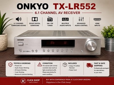 Onkyo TX-LR552 6.1 Channel AV Receiver Home Theater Stereo Tested Works