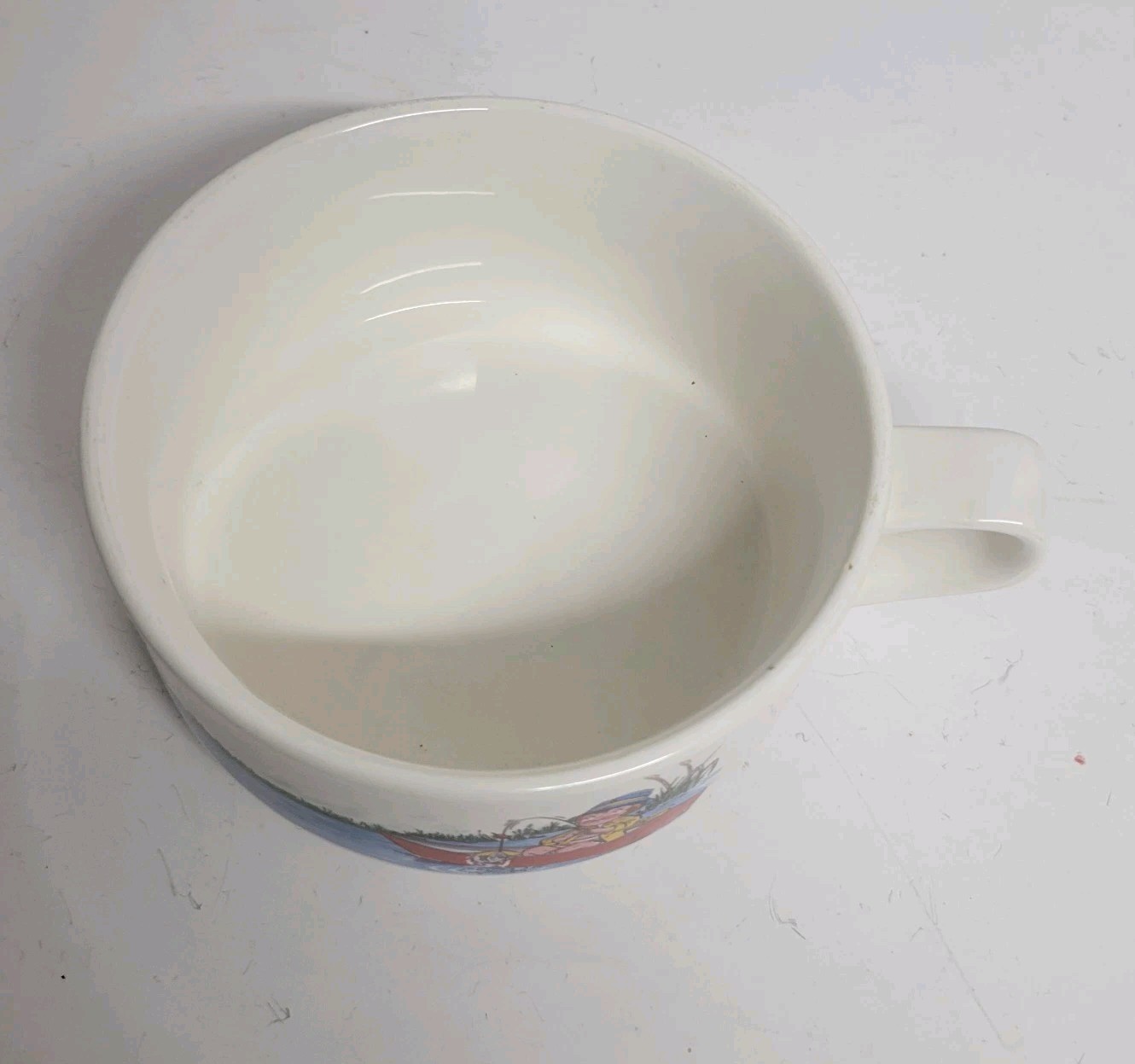 Vintage Campbell’s Soup Kids Bowl Mug -Fishing  Scene – 1980s Promo