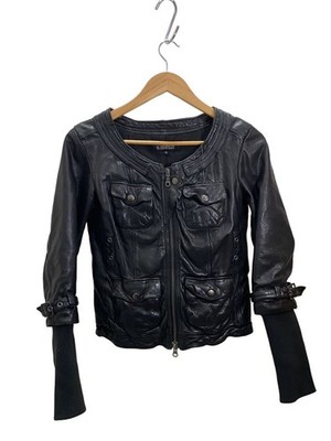 5351 Pour Les Femmes Multi-Pocket/Double Zip/Leather Jacket Blouson/1/Sheep Leat