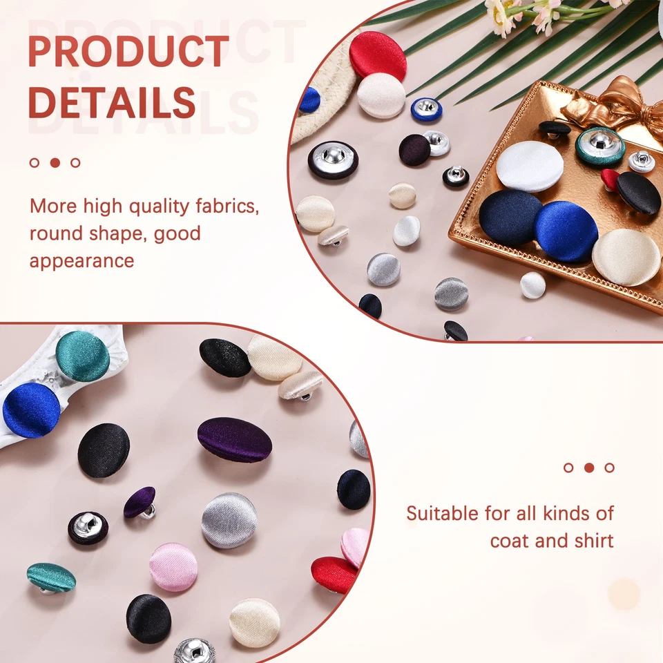 Cover Button Kits [10pcs] - Fabric Button Maker Covered - [White - 1 IN] Foto 4 de 4
