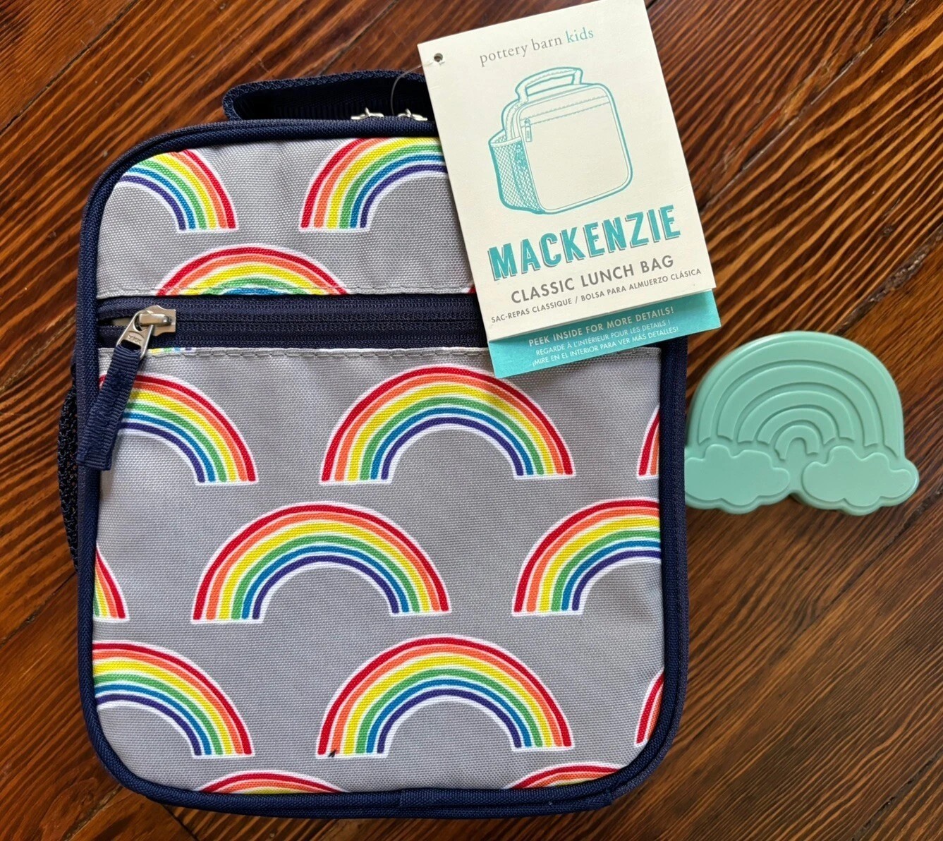 Pottery Barn School Bag Lunch Box Holiday Disney travel RAINBOW STRIPE gift SET