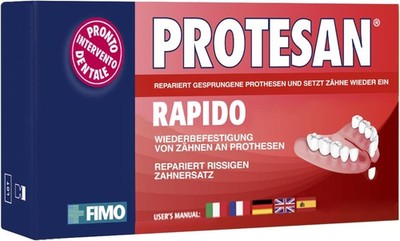 Rapido - Reparierer von gebrochenem, gesprungenem Zahnersatz, der einen Zahn