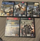 5 ps2 games with cases brothers n arms,socomCA,socomUS,medal of honor,Full spect