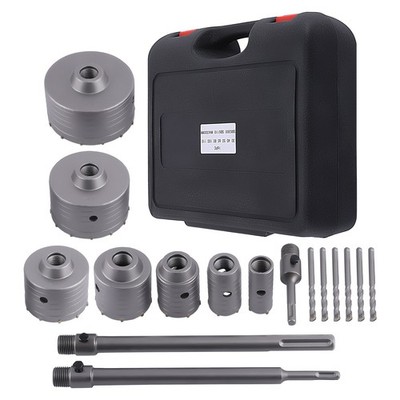 Brick Concrete Hole Saw Set 7 Sizes Carbide 30 40 50 65 80 100 110mm SDS Plus