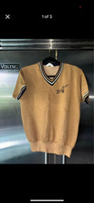 Vintage 1960's Champion Sweatshirt RARE Short Sleeve V Neck Wilson College M