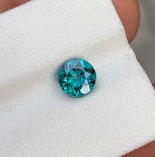 Electric Paraiba Brazilian Neon Blue Apatite 1.68ct Round Cut 7mm Loose Gemstone
