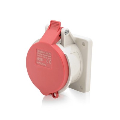CEE-Kraftstrom-Einbausteckdose Gerade 16A 400V 6h IP44 5-polig (3P+N+E)