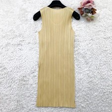 ISSEY MIYAKE Pleats Please Knee-Length Dress Slit Size 3 Length 30.7 inches