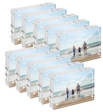 10 Pack Mini Acrylic Picture Frames 2.5 x 3.5 Inch Clear Acrylic Business Car...