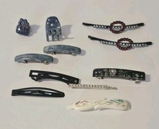 Lot of Vintage Hair Clips Barrettes Rhinestone Acrylic Mixed Styles 80s 90s