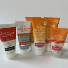 6 Neutrogena Oil Free Acne Cream Cleanser,scrub stubbrn Acne Cleanser 4.2-6oz