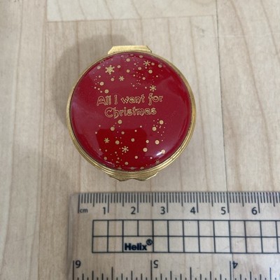 Halcyon Days Emaille Box All I want for Christmas Box