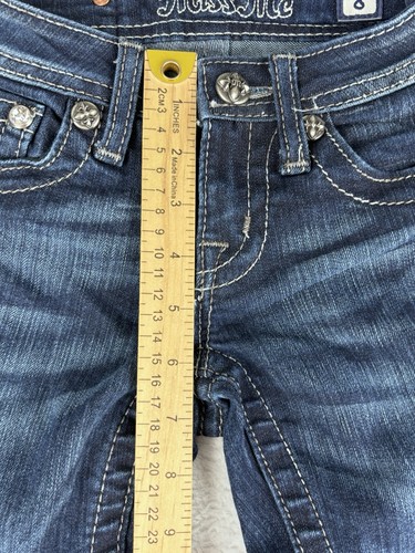 Miss Me Girls Jeans Blue Denim Bootcut Jeans Flap Pockets Embroidered Size 8 - Picture 6 of 15