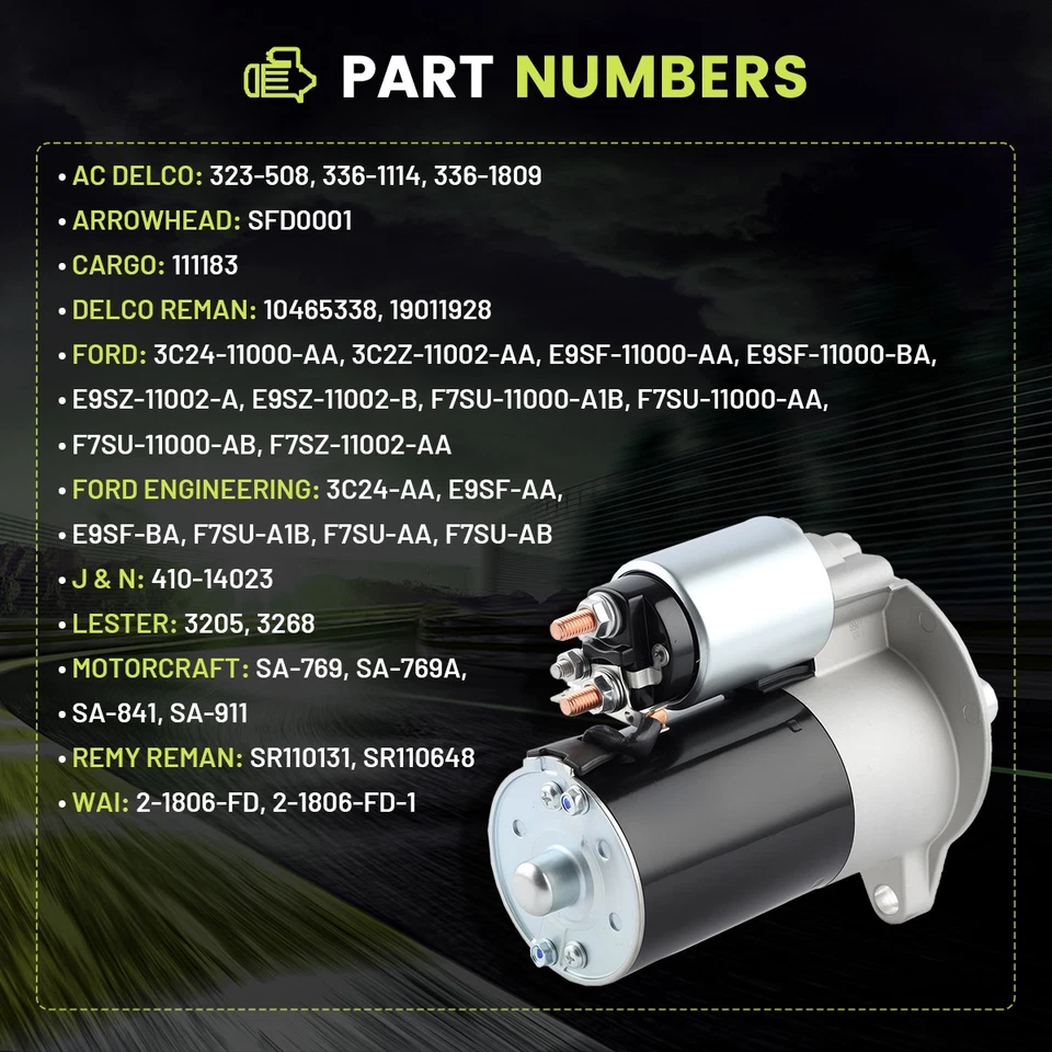 Starter Motor For Ford Mustang 1992-1995 5.0L 1994-2004 3.8L 1992-1996 F-150 NEW Foto 3 de 4