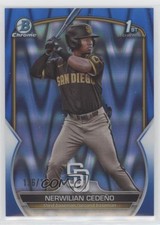 2023 Bowman Chrome Prospects Blue RayWave Refractor Nerwilian Cedeno Cedeño 0c3e