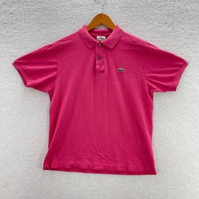 Lacoste Shirt Mens 4 Medium Pink Polo Pique Preppy Luxury Old Money Tennis Sport