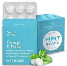 Neuro Energy  Focus Mints Peppermint 54ct 6-Pack Caffeine L-Theanine