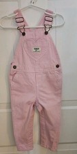 OSHKOSH B GOSH HEART-POCKET PINK PIN STRIPED OVERALLS SIZE 18 MONTHS