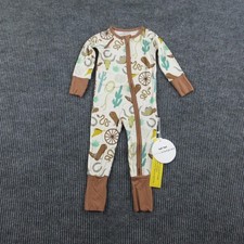 Little Sleepies Coverall 6-12 Months White Ready To Rodeo Zippy One-Piece NWT