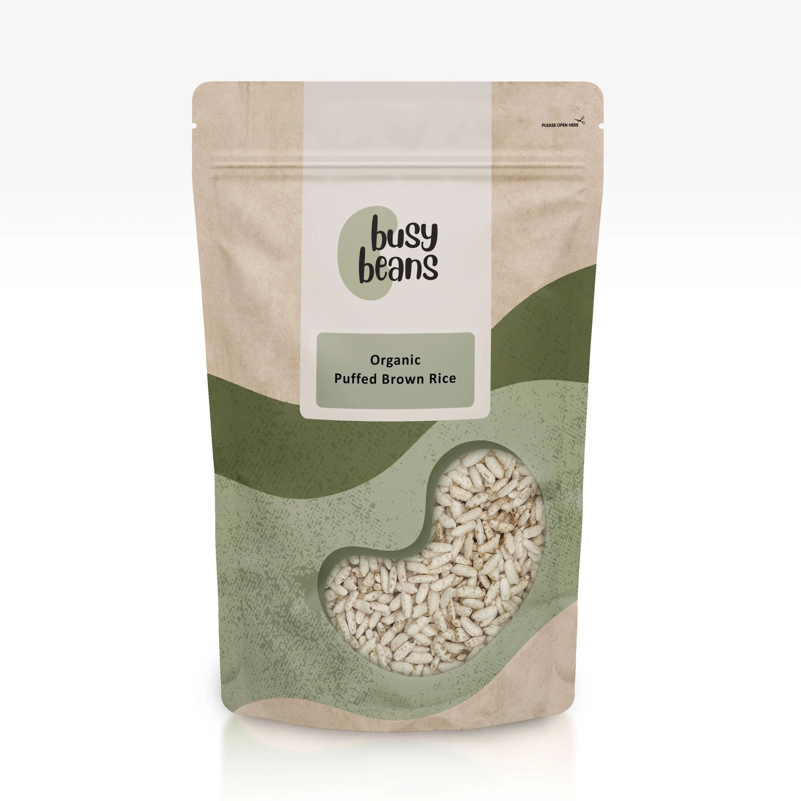 Organic Puffed Brown Rice | Certified Organic | by Busy Beans Organic (1kg)