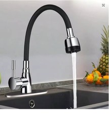 Modern 304 stainless steel kitchen faucet with silicone hose - adjustable, NEW