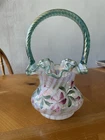 Fenton glass basket 90th Year Celebration 1905-1995 90th Family Signatures