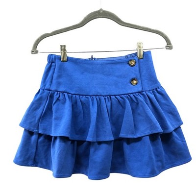 Classic Prep Girls Size 10 Mini Skirt Ruffle Tiered Royal Blue