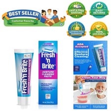 Gentle Denture Cleaner Paste - ADA Approved Mint Gel for Breath  Comfort 3.8oz