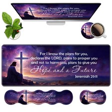 Ergonomic Memory Foam Mouse Pad Wrist Rest Set,Large Gaming Desk Pad Keyboa...