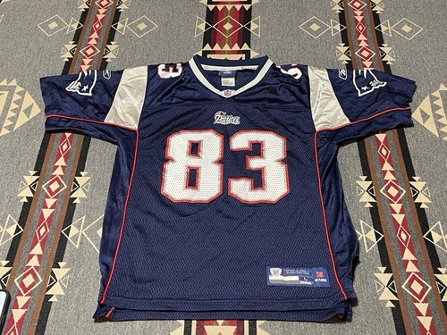 New England Patriots Jersey #83 Wes Welker Reebok Youth Sz L 14-16 Blue T28