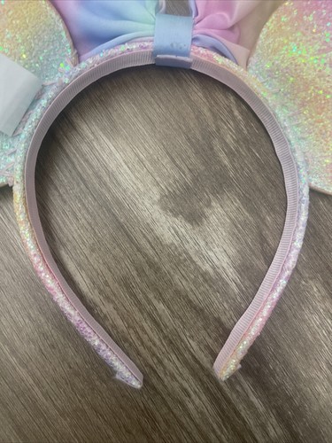 Disney Minnie Mouse ears headband Glitter Rainow preowned - Picture 6 of 8