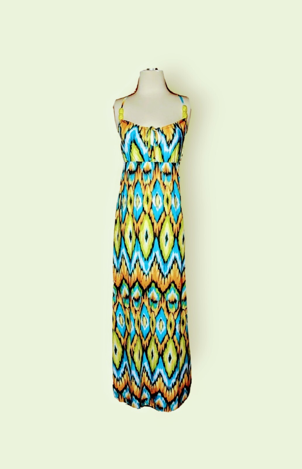 DEREK HEART Maxi Dress Artsy CHUNKY BEADS Hippie … - image 1