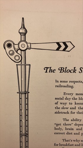 1921 Trauben-Nüsse Müsli Frühstück Zug Block Signale funktionieren Druckanzeige