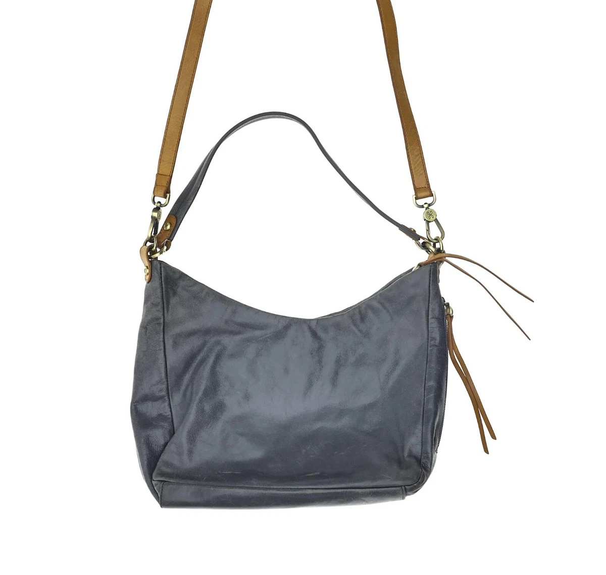 Hobo B6619 Grey Delilah Convertible Leather Hobo Bag Size 11.5x8x4