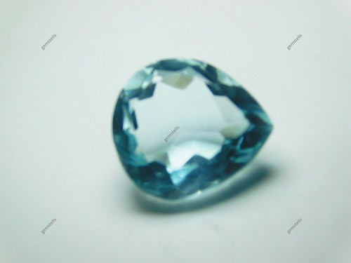Natural Blue Aquamarine Pear Shape 7.60 Carat CERTIFIED Loose Gemstones - Picture 3 of 13