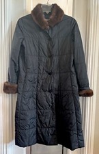 Drizzle Raincoat Size 6 Thinsulate Trench Coat Removable Fur Collar & Cuffs