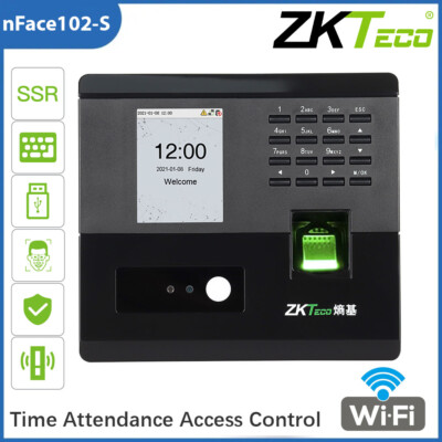 ZKTeco nFace102-S TCP/IP WiFi Time Clocks for Employees Small Business with Face