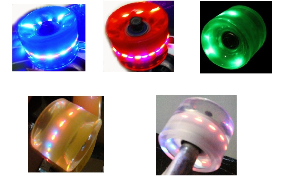 LED Lights 70mm Skateboard Longboard Wheels + Abec 9 Bearings eBay