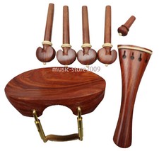 Rosewood 4/4 Violin accessories Chinrest With metal Clamp Gut,Pegs Tailpiece