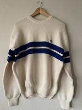 Vintage 80s Kappa Sport Size Large 52 Made In Italy Stripped Knit Sweater