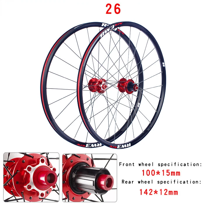 26 Zoll Mountainbike Räder Steckachse / Qr Vorne 2 Hinten 5 Lager MTB Radsatz - Bild 2 von 4