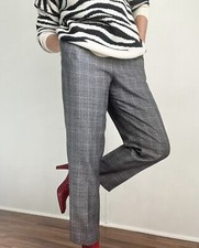 Vintage Highwaisted Grey Checked Plaid Casual Office Pants Trousers