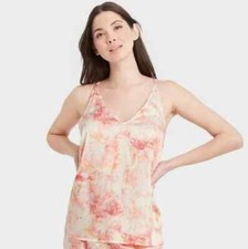 Women's Tie-Dye Satin Sleep Camisole Stars Above Pink Size Large